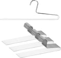 Mawa by Reston Lloyd Non-Slip Space Saving Clothes Hanger with Single Rod for Pants, Style KH/1, Set of 30, White
