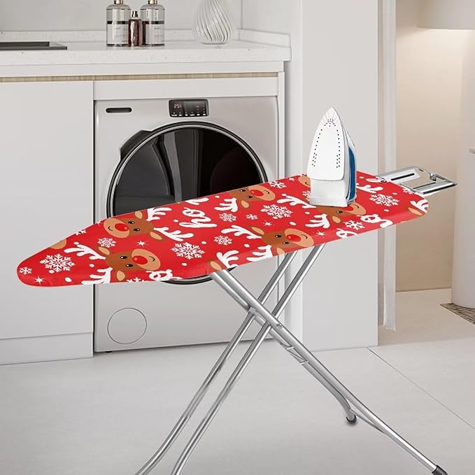 Ironing Board Cover Christmas Deer Print Stain Resistant Cover for Ironing Board Standard Size Christmas Decor for Women 54x15 inches
