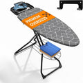 Xabitat Extra Wide Ironing Board 60" X 20" with Wheels & Wall Mount Hanger | Full Metal Iron Board | Built in Iron Caddy | Heat & Scorch Resistant Cover| Heavy Duty | Wide Leg