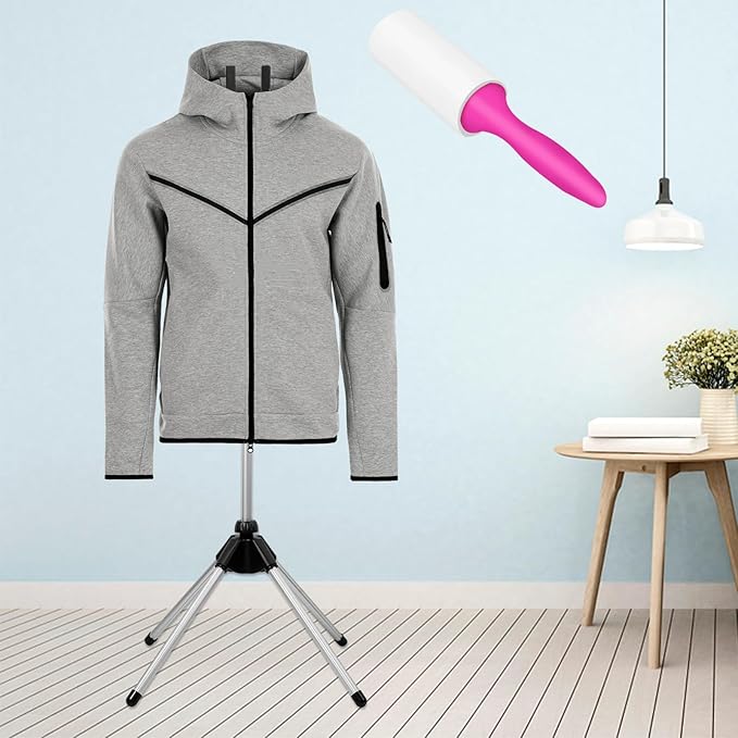 Iron Steamer Stand Rack, Telescopic Garment hanger for Steaming Clothes, Height Adjustable Clothes Steamer Holder,Foldable Portable Standing Garment Hanger with Non Slip Mat