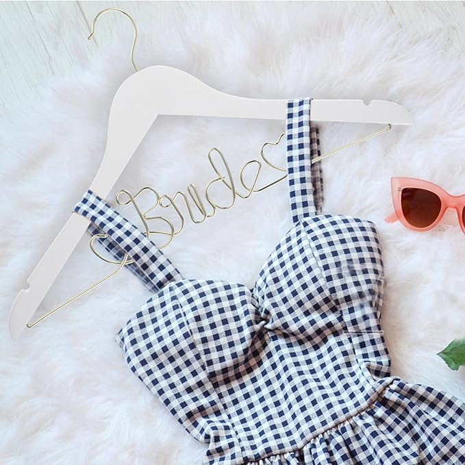 Garneck Bridal Hanger Wedding Hanger Nonslip s Wire s Bride Wedding Clothes Wood, Iron Dress Rack Bridegroom Clothing Bride for Dress