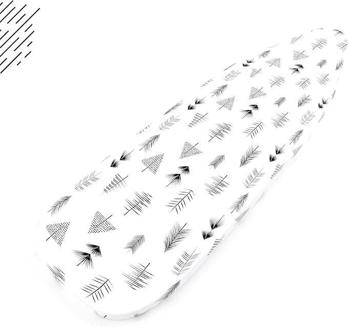Encasa XO Ironing Board Cover and Pad 49"x18" - Thick 3mm Felt Padding, Drawstring Tightening & Lock, Easy Fit, Scorch & Stain Resistant, Fits Wide Ironing Board - Black Arrow