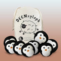 Penguin-Shaped Wool Dryer Balls Set of 8,Reusable Fabric Conditioner Substitute, Black-White-Grey Palette, Year-Round Energy Saver Anti-Static for Winter Coats, Thick Blankets, Bath Towels