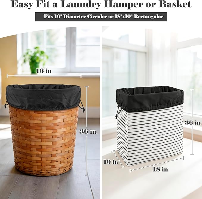 Laundry Bags Extra Large Heavy Duty, Nylon Travel Laundry Bag with Drawstring for Dirty Clothes, 28" x 40" Sleeping Bag Storage Sack, Basket Hamper Liner, Black