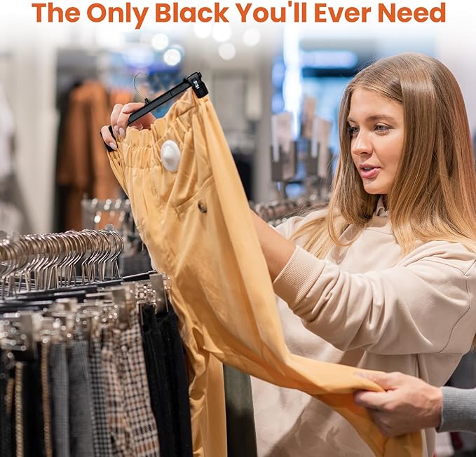 HOUSE DAY Black Pants Hangers 50 Pack, 12 Inch Skirt Hangers with Non-Slip Big Clips and 360° Swivel Hook, Heavy Duty Slim Plastic Pant Hanger, Space Saving Clip Hanger for Pants, Skirts, Shorts