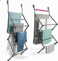 BLACK+DECKER Over The Door Expandable Telescopic Drying Rack, Clothes Organizer, Towel Hanger, Laundry, Collapsible, Gray