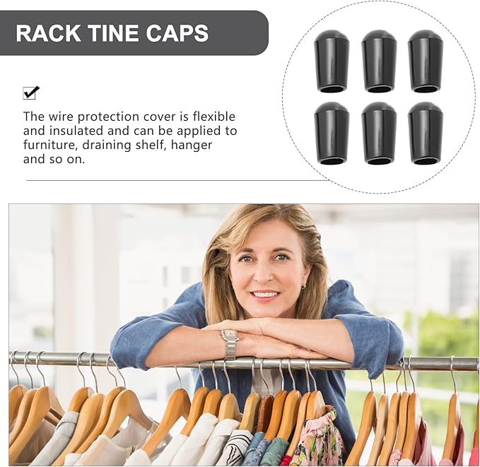 200pcs Round Rubber Sleeve Shelf Prong Accessory Hanging Hook Tip Covers Wire Metal Tubing Rubber Cover Wire Hangers Rack Tip Screw Case PVC