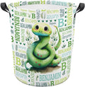 Snake Laundry Basket,Custom Laundry Hamper with Name,Personalized Snake Gifts for Boys Girls,Customize Collapsible Laundry Basket for Bedroom Bathroom,S-16.5"x 13.8"