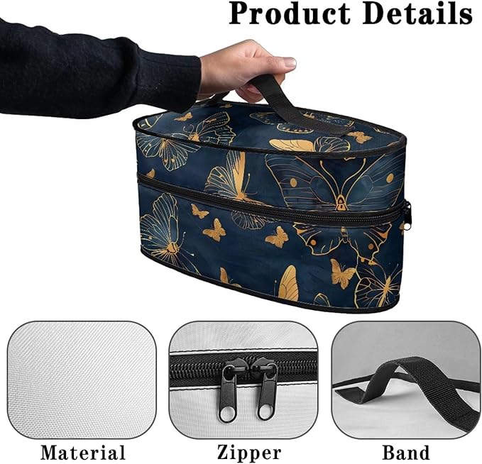 Butterfly Portable Iron Storage Bag Dustproof Bag for Travel Mini Steam Iron Universal for Most Iron Home Decoration,Easy to Carry(Case Only)