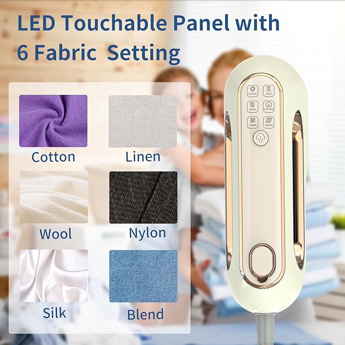 Portable Travel Steamer Iron for Clothes: Mini Handheld Garment Steam Ironing Machine for Clothing - Professional Small Size Hand Held Traveling Fabric Steamers for Wrinkle on Dress Shirt (Beige)