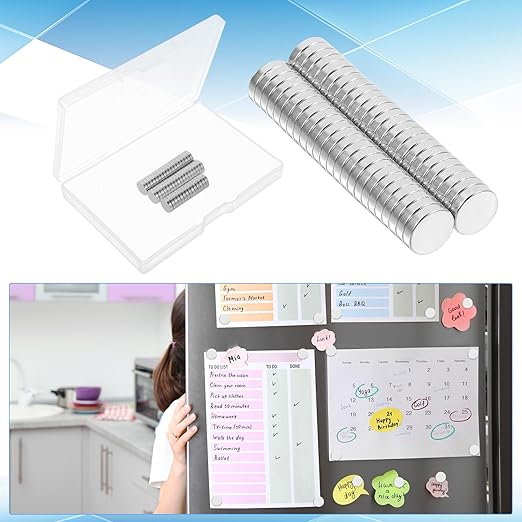NdFeb Metal Collar Stays 50PCS, 9x2mm Strong Attractive NdFeb Dress Shirts Collar Stays Inserts, Attractive Neodymium Rare Earth Buttons for Clothing DIY Electronic Components Crafts