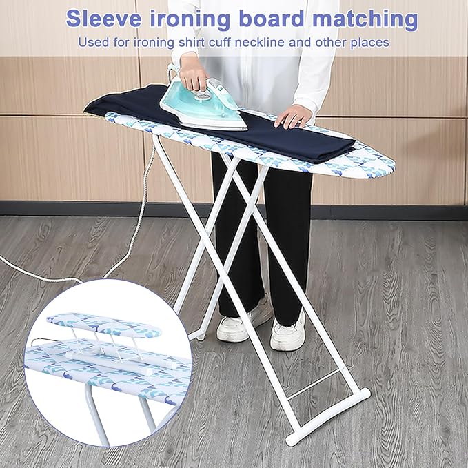 42 inch Wide Ironing Board,with Folding Legs,Height Adjustable Smooth Edge Good Load-Bearing Non-Slip Wear Resistant Ironing Clothes Suitable for Home,Household, Office, Bathroom, Dorm, etc