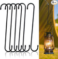 6 Pack 10 inch Extra Large S Hooks for Hanging Plants,Black Heavy Duty Long Plant Hook for Hanging Baskets Outdoor Plant Hangers Extension Hooks for Bird Feeders,Kitchenware,Pergola,Outdoor