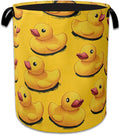 Cute Yellow Ducks Laundry Basket Collapsible Laundry Hamper Oxford Storage Bin for Clothes Storage, Toy Organizer, Books and Sundries 16" X 20.8"