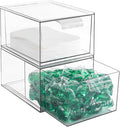 Stackable Laundry Pods Container and Dryer Sheet Holder, Dishwasher Pods Container, Laundry Room Organization and Storage, Plastic Dryer Sheet Dispenser Box, 2 Pack