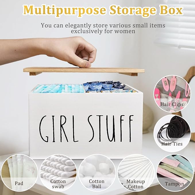 Wooden Laundry Dryer Sheet Holder, Dryer Sheet Dispenser with Lid for Laundry Room Organization, laundry dryer sheet box, Fabric Softener Laundry Beads Dispenser (White)