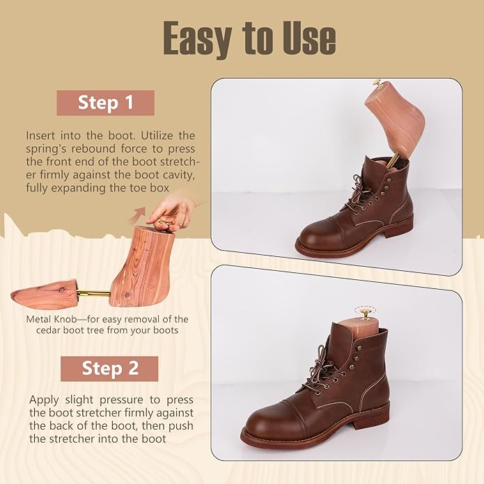 Cedar Boot Trees for Men & Women- Shoe Tree for Boots - Shoe & Boot Trees - Boot Stretcher & Shaper