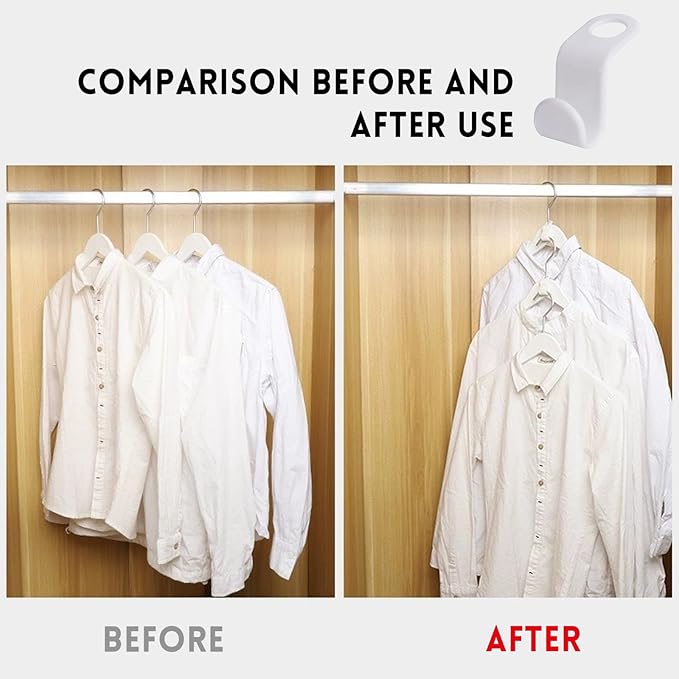 200PCS Hanger Hooks, Clothes Connector Hooks Space Saving Cascading Hangers White Closet Organizer Hanger Clips for Plastic Hangers
