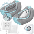 Shoe Washing Machine Bag, Shoe Laundry Bag for Washer and Dryer, Include Dry Net Bag, Reusable and Durable Zipper with Hook Design, Shoe Washing Bag for Sneaker (Gray, 2 Pack)