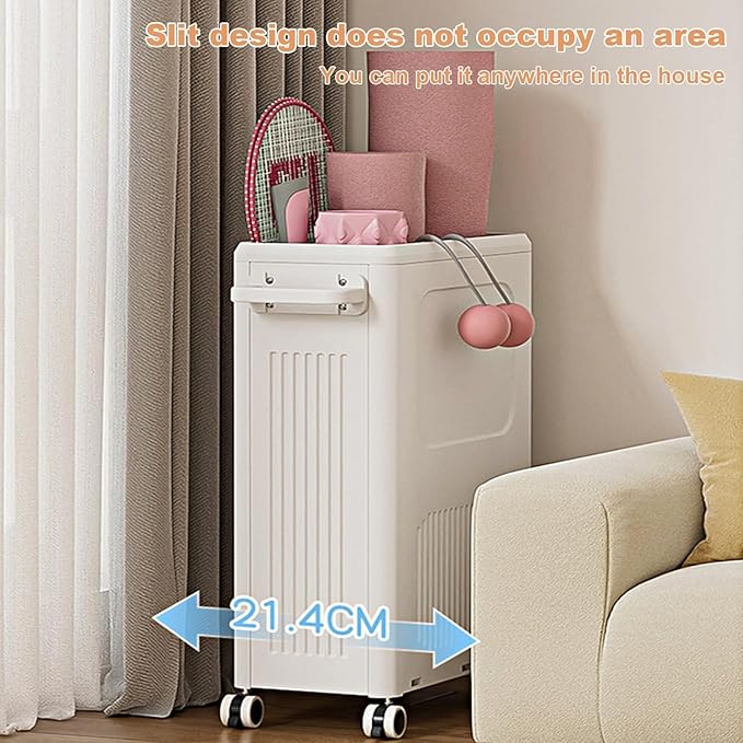 Rolling Laundry Hamper with Lid, Large Capacity Clothes Hampers for Laundry, Plastic Collapsible Laundry Baskets with Wheels and Lid Large Toy Box Chest