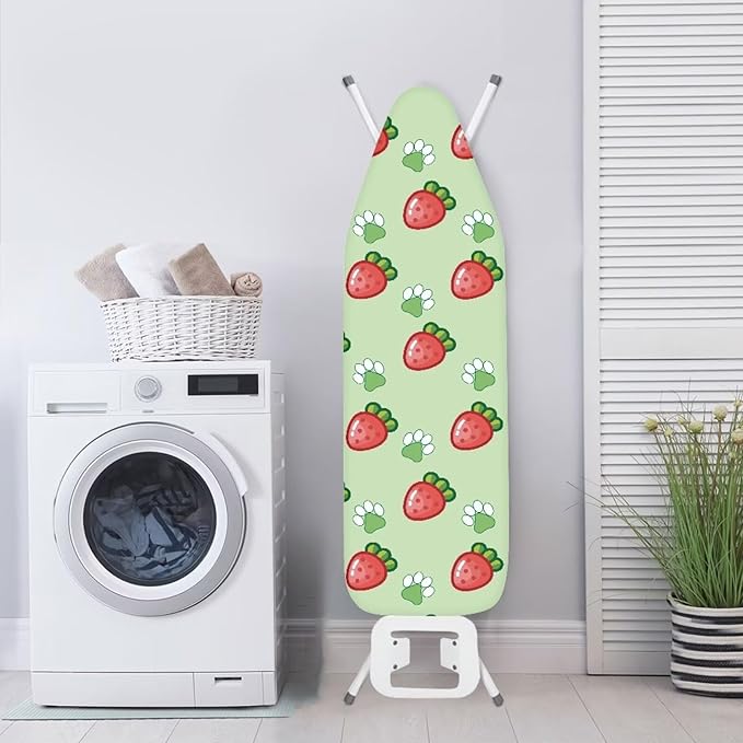 Strawberry Paws Iron Board Cover Resist Scorching Stretchable Table Top Ironing Board Cover Extra Wide Ironing Board Cover Easy Cleaning 54x15 inches
