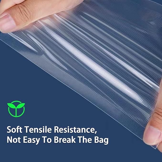 Vacuum Sealer Bags, Heavy Duty Pre-Cut Design Commercial Grade Food Sealable Bag for Heat Seal Food Storage, 6" x 10" 100 Pcs Smell Proof Bags Boilsafe to 280°F Freezable, Resizable