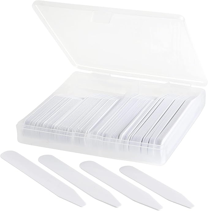 100 Plastic Collar Stays For Men Dress Shirt 2" 2.2" 2.5" 2.7 or 3" inches