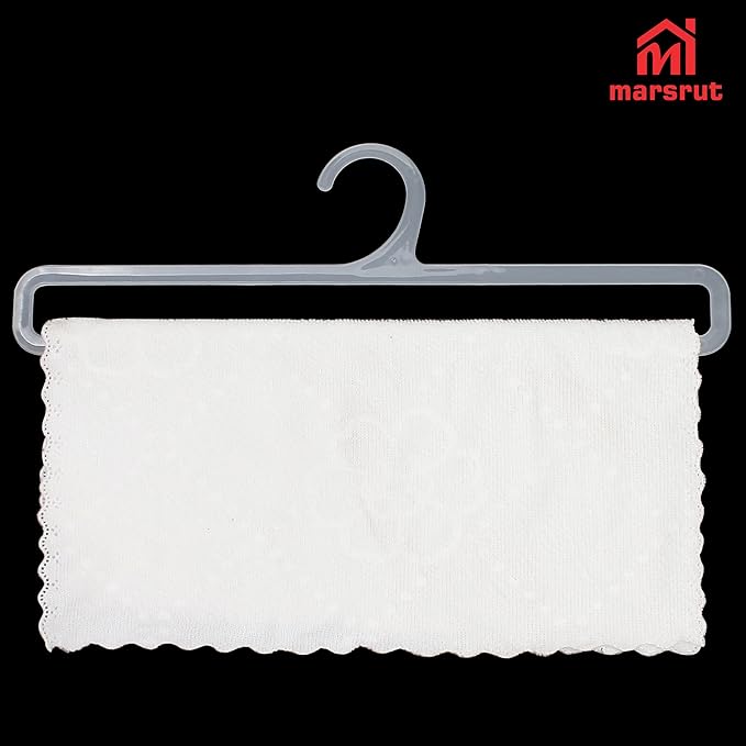 50 Packs Tea Towel Display Hanger, 10.7" Long Multifunctional Plastic Hangers Storage Racks for Hanging Storing Legging Sock Scarf Clothes Retail Wardrobe Ties Shawls Rings Belts Scarves - White