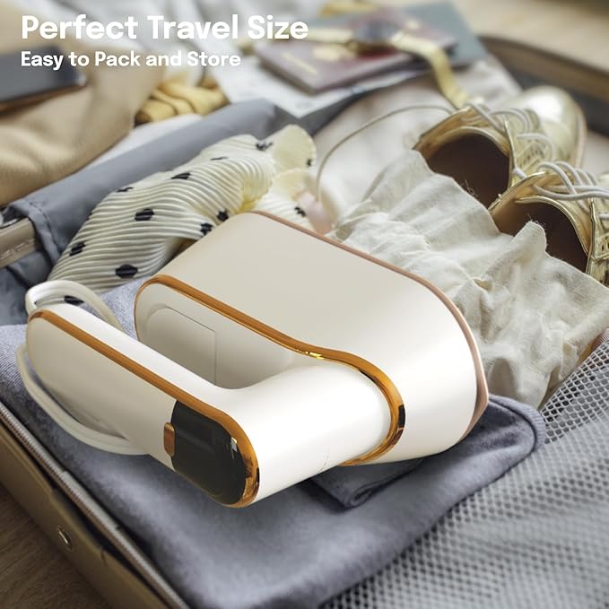 Travel Steamer, 1300W Portable Steamer for Clothes, Quick Heat Plancha a Vapor Para Ropa, 180° Rotating Handle & Ceramic Panel, 2-IN-1 Mini Iron With LCD for Home & Travel Use