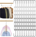 12 Pack Space Saving Hangers for Clothes, Metal Collapsible Hangers Organizer, Closet Organizers and Storage, Magic Multi Closet Hanger for Dorm Room Essentials