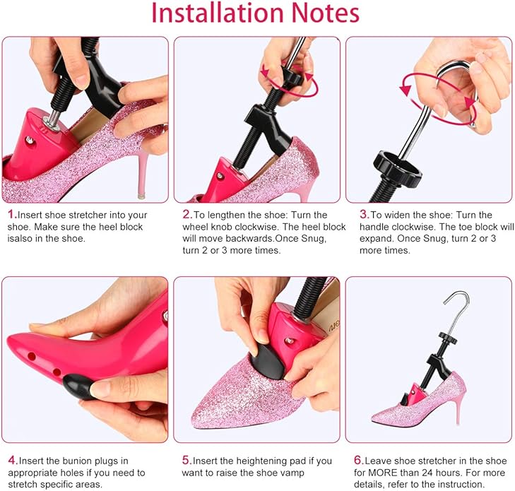 JJDPARTS Shoe Stretcher, Pair 4-Way Shoe Expander Widener Shoe Tree Extender for Women Men