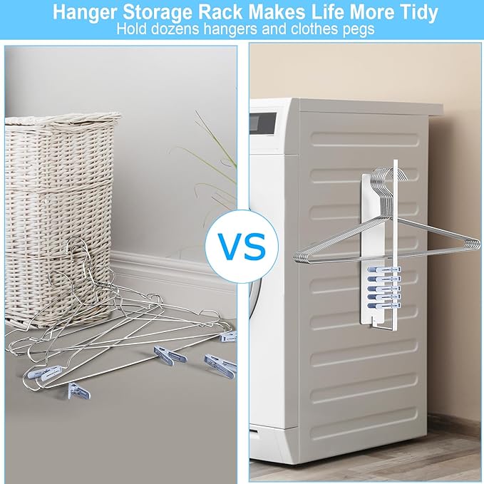 Hanger Organizer Magnetic Hanger Holder for Washing Machine Laundry Room Organization, Coat Hangers 40 Pack Clothes Hangers