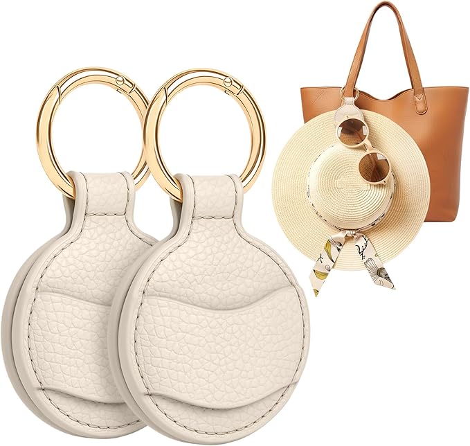 Niveaya Upgraded Magnetic Hat Clip for Hanging Sunglasses, 2-Pack Stylish Hat Clip for Travel Bag Luggage Backpack, Strong Magnet Hat Holder, Hands-Free, Beach Cruise Vacation Essentials, Beige+Beige