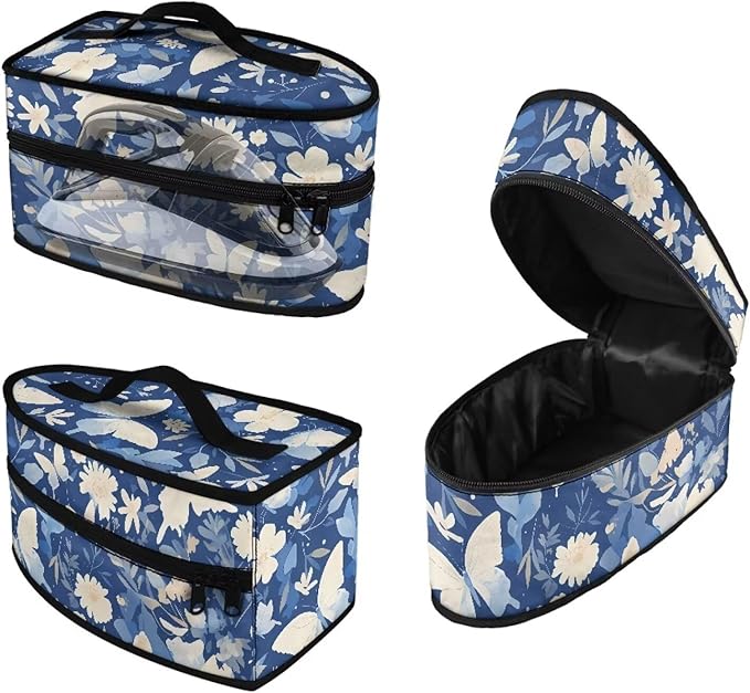 Butterfly Flower Leaves Iron Portable Storage Bag for Travel Full Size Iron Tote Bag Compatible with Mini Project Steam Irons Portable Iron Protective Cover