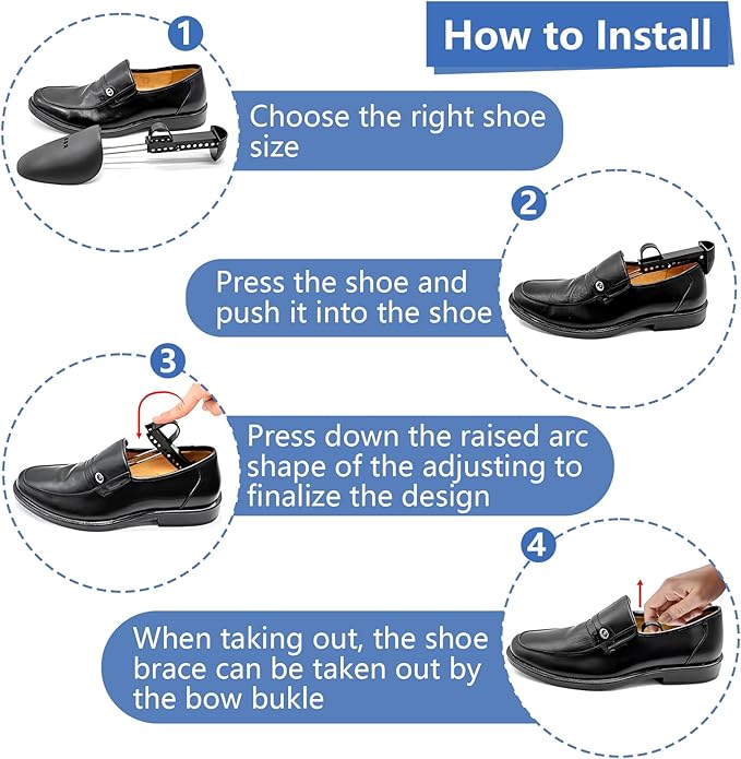Shoe Stretcher, Plastic Shoe Tree for Men, Adjustable Shoe Stretcher Boot Holder Shaper Support