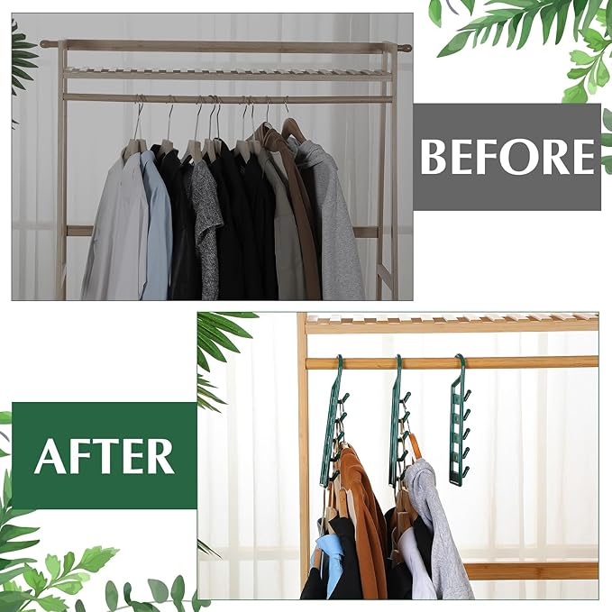 12 Pack Space Saving Hangers for Clothes Heavy Duty Plastic Organizer Multi Closet Space Saving for College Dorm Room Shirts Pants Jeans Sweaters Clothes Storage