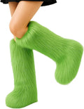 Berlune Faux Fur Fuzzy Leg Warmers Furry Boot Cuff Fur Fluffy Shoes Cover Sleeves for Women Valentines Winter Costumes