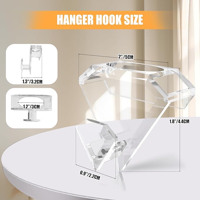 SLMT Space Saving Hanger Hooks 30 Pack, Clear Clothes Hanger Connector Hooks, Dorm Room Essentials, Closet Organizers and Storage (Clear)