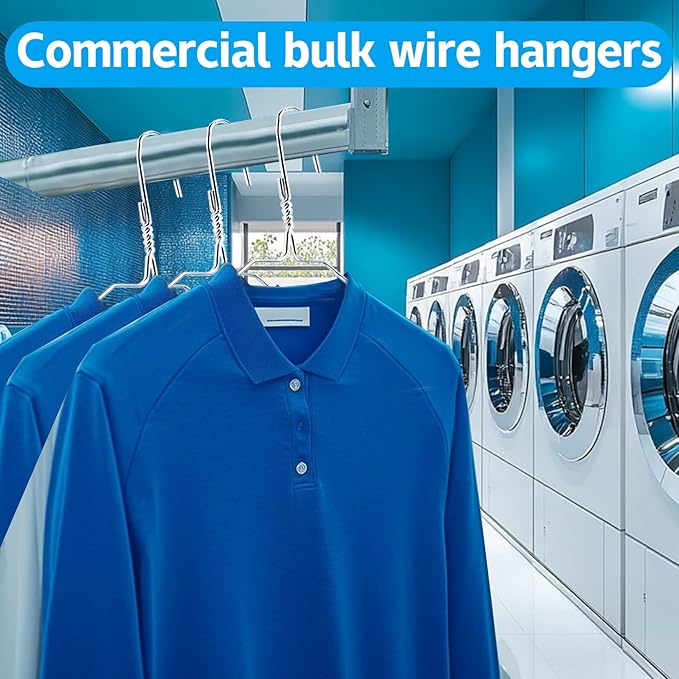 100 Pcs Sliver Wire Metal Clothes Hangers Bulk, 12 Gauge Ultra Thin Clothing Hanger, Non Slip, Metal Hangers, Slim Space Saving for Coat Suits Shirts Pants Skirts