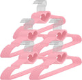 Qunclay 50 Pcs Pink Velvet Heart Hangers, Non-slip Felt Clothes, Heavy Duty Sturdy Heart Clothes Coat Hanger, Cute Kawaii Room Decor for Adult Women, Space Saving with No Hanger Mark, 360° Swivel Hook
