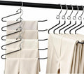 Pants Hangers Space Saving - 20 Pack Non Slip Metal Hangers for Closet Multiple Layers,Open Ended Pants Hangers for Jeans Trouser Slacks