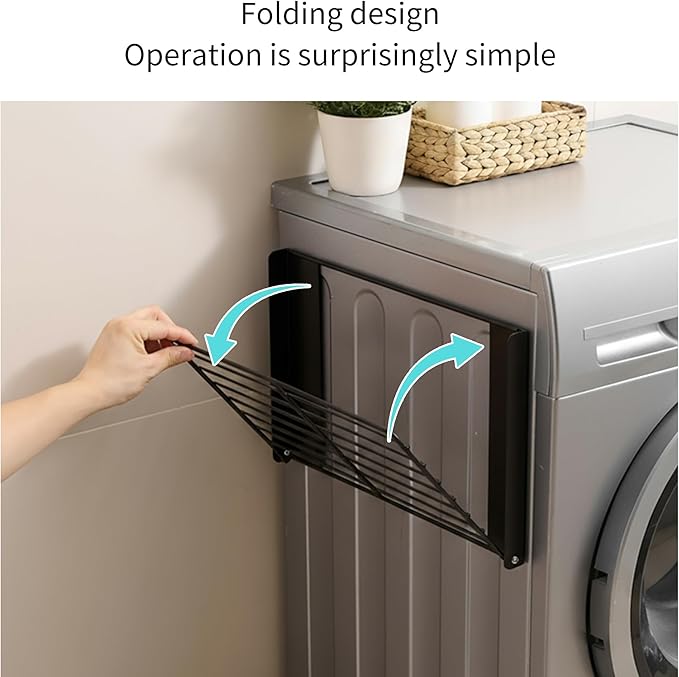 Magnetic Shelf for Washing Machine Magnetic Organizer Shelf for Laundry Magnetic Hanger Organizer Washing Machine Shelves Magnetic Fridge Shelves for Laundry Bathroom Kitchen RV Black