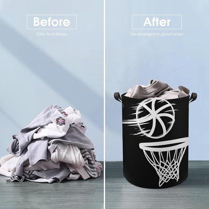 Basketball Laundry Basket Boys Room Decor Boys Hamper Toys Dirty Clothes Storage Bin Organizer for Kids
