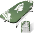 SheeChung Tabletop Ironing Board 12"x32",Small Ironing Boards with Heat Resistant Cover Pad,Portable Tabletop Ironing Board with Non-Slip Feet,Mini Folding Iron Board for Household Laundry,Green Leaf