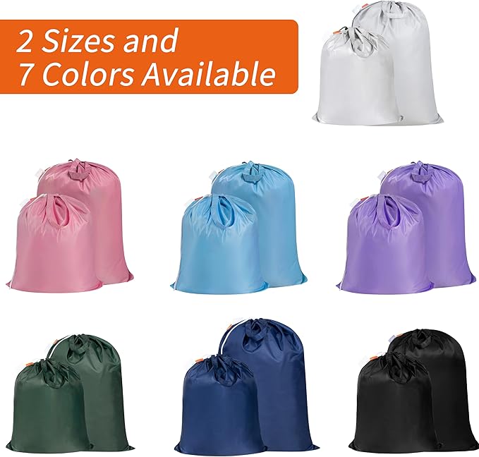 Polecasa Extra Heavy Duty Large Laundry Bag with Sturdy Handles and Drawstring Closure, 28 x 36 inches Storage Bag for Basket, College, Dorm, Travel, Silver