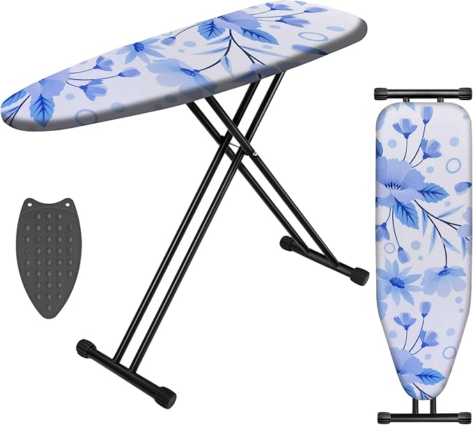Ironing Board, Compact Ironing Board 13x43 Ironing Area with Extra Thick Heavy Duty Padded Cover, Stable Structure, Easy to Fold,Iron Mat