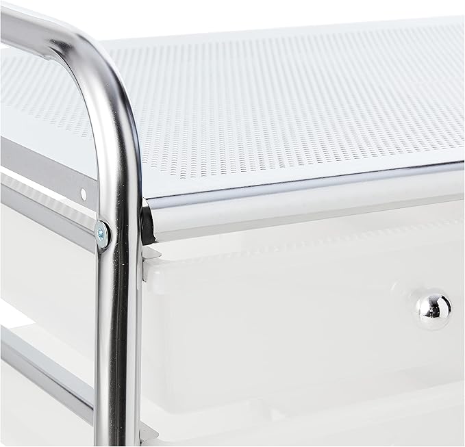 Whitmor Chrome and Plastic 12-Drawer Storage Cart