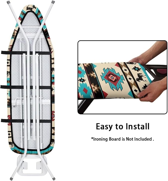 SEANATIVE Aztec Geometric Ironing Board Cover and Pad Heat Reflective Ironing Pad Cover Sea Iron Board Cover for Home Decor