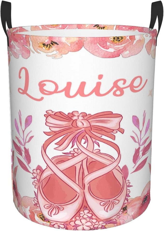 Personalized Dance Laundry Basket For Baby Kids Boys Girls Adult Custom Hamper Basket With Name For Bathroom Bedrooms Collapsible Baby Laundry Basket, Dirty Clothes Hamper With Handles
