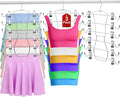 6 Tier Skirt Hangers Organizer, Metal Pants Hanger Space Saving with Adjustable Clips Holds 36 Skirts/Pants/Jeans/Shorts, 3 Pack Tank Tops Bra Hangers w/360°Rotating Hook